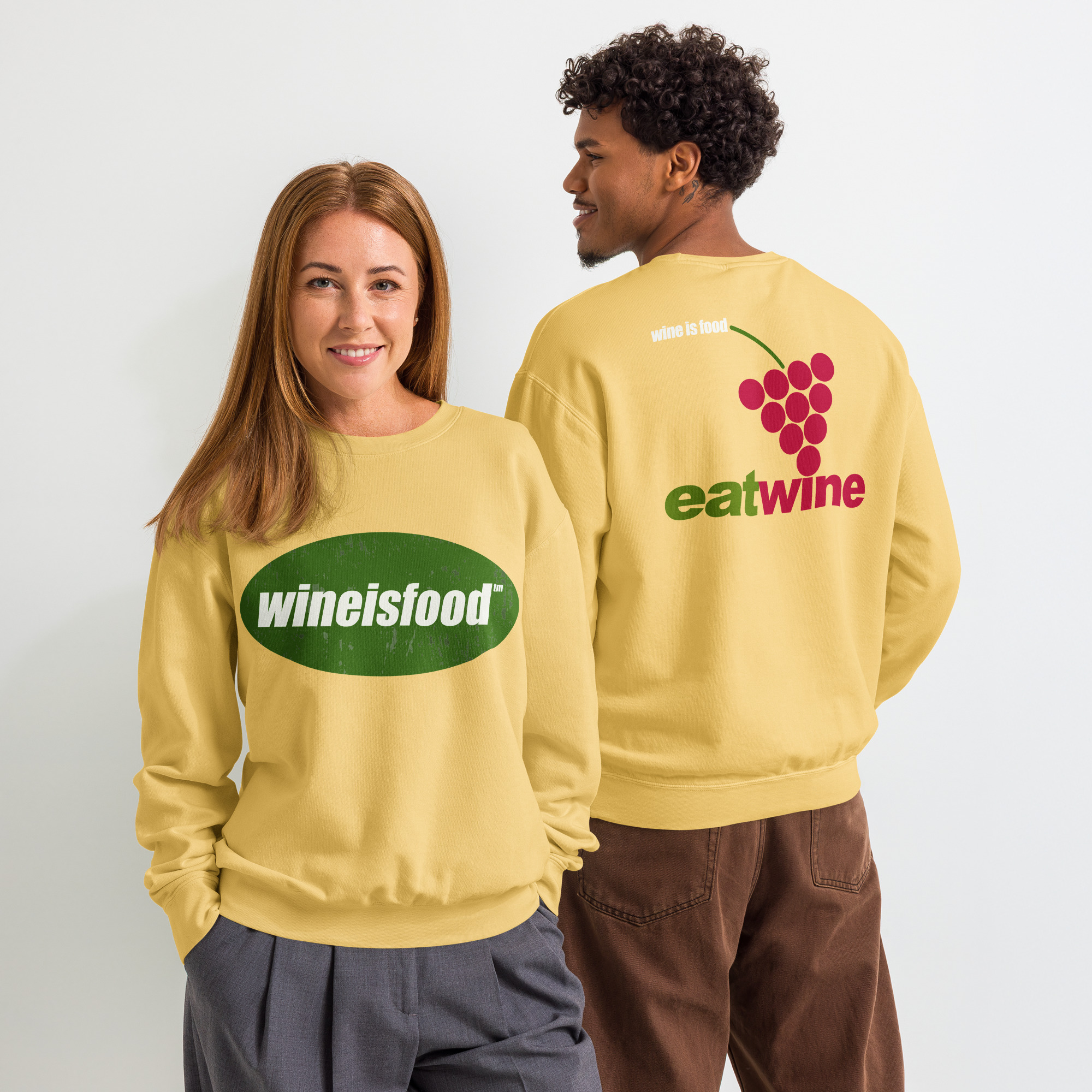Unisex wine is food garment-dyed fleece crewneck sweatshirt - Image 6