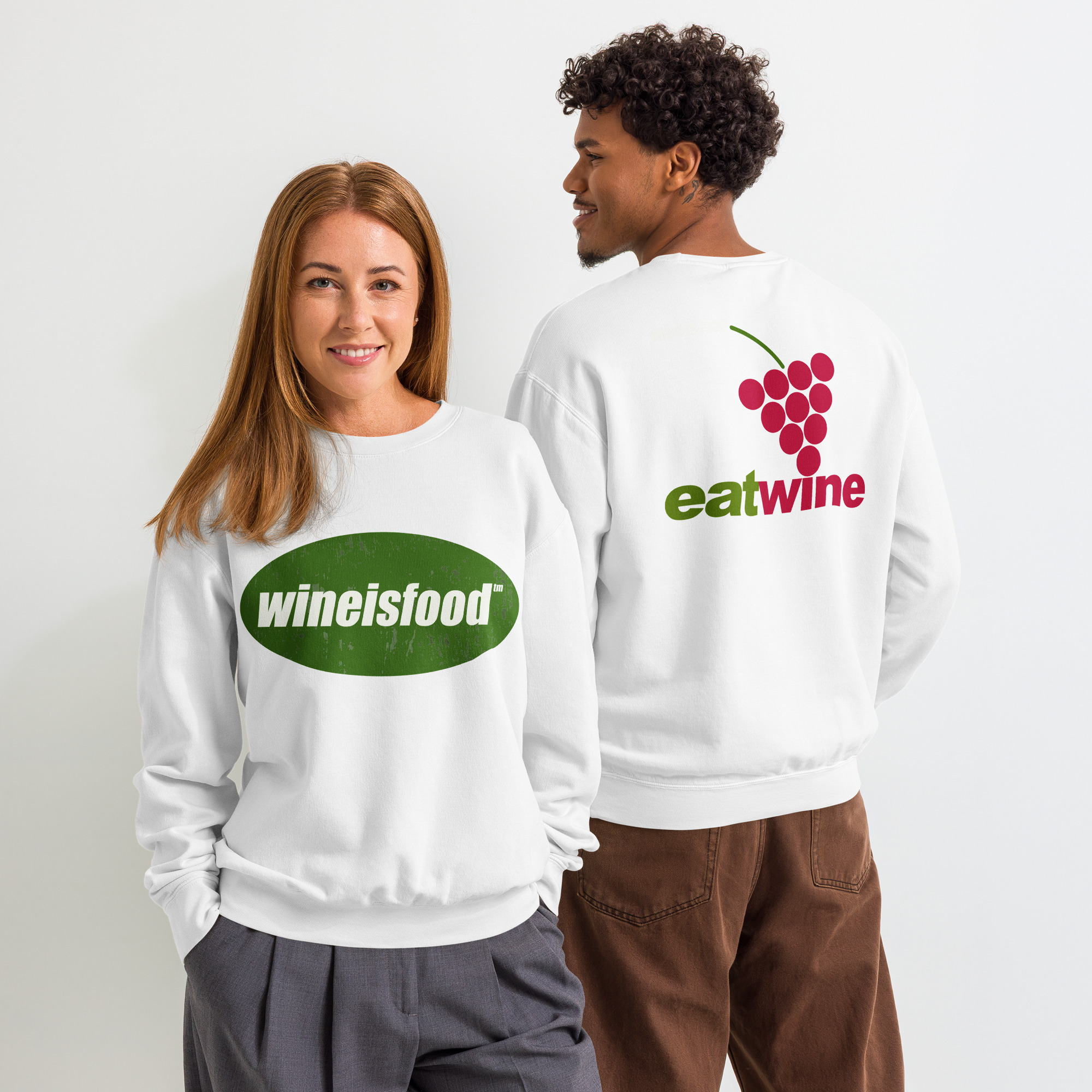 Unisex wine is food garment-dyed fleece crewneck sweatshirt - Image 7