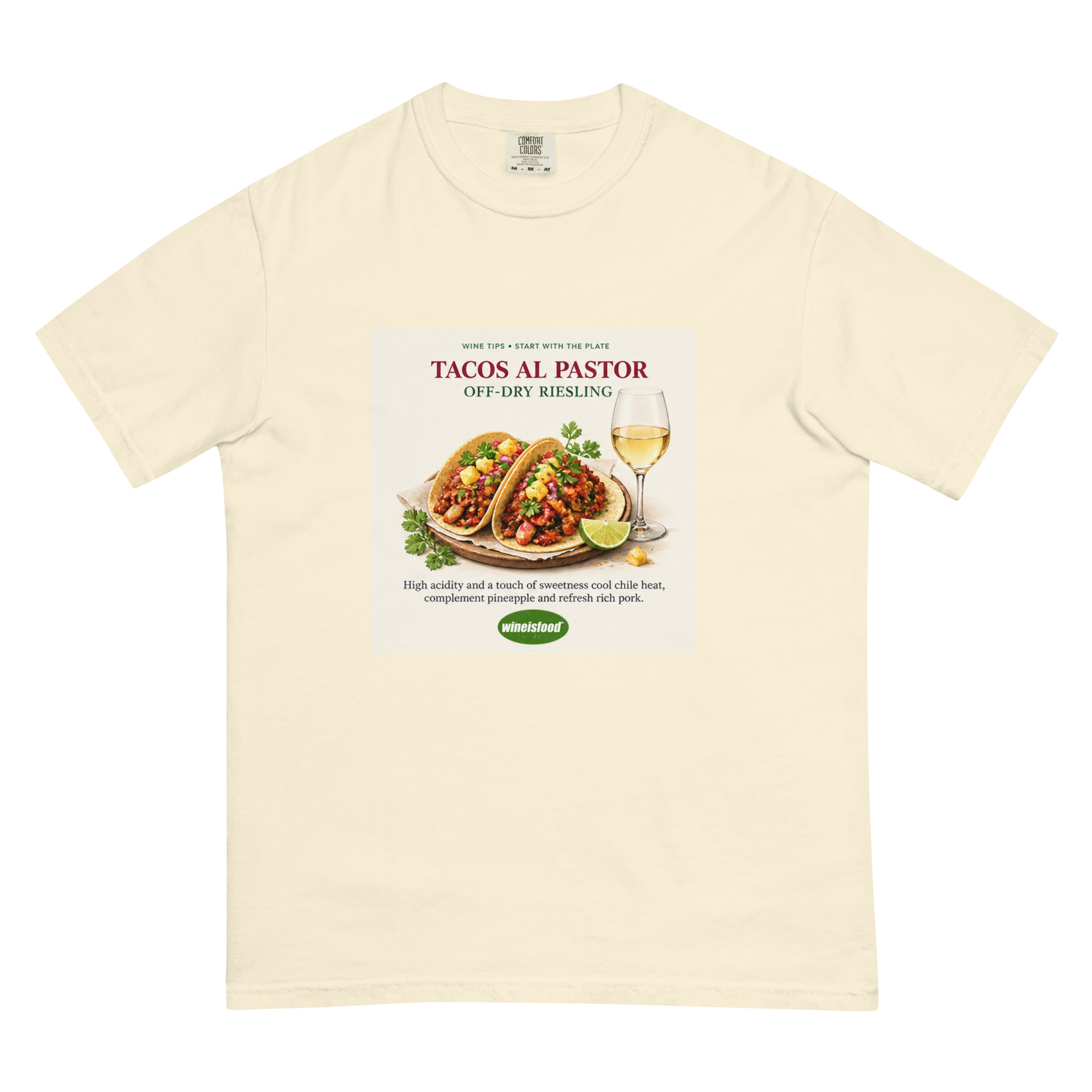 Tacos al Pastor & Off-Dry Riesling — Start With the Plate Heavyweight T-Shirt - Image 3