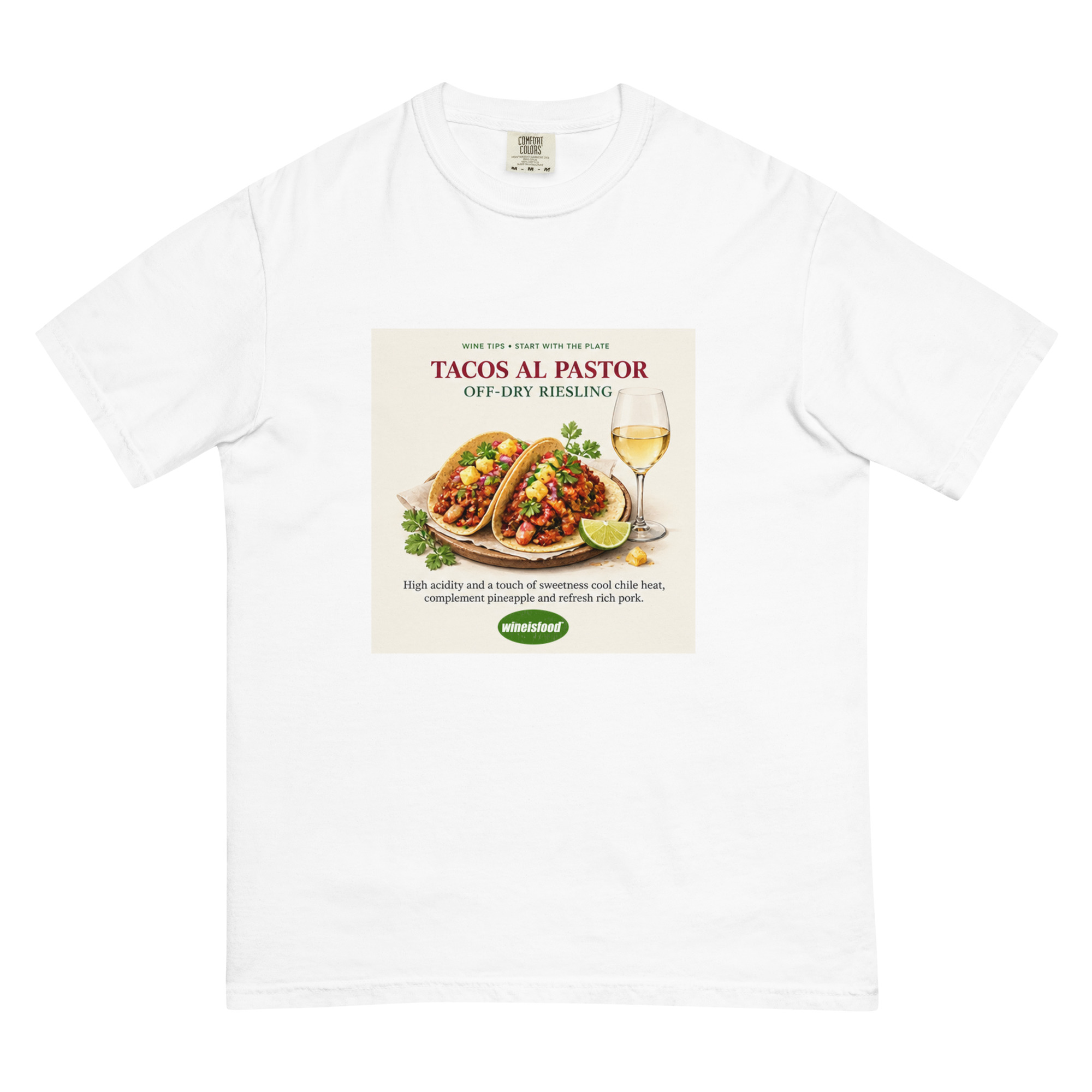 Tacos al Pastor & Off-Dry Riesling — Start With the Plate Heavyweight T-Shirt - Image 5
